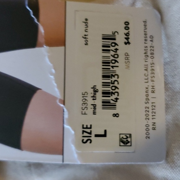Spanx intimates women's shapewear size Large L beige soft nude mid-thigh Red Hot - Picture 5 of 8